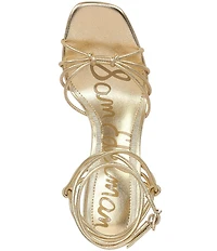 Sam Edelman Daxton Leather Ankle Wrap Wedge Dress Sandals