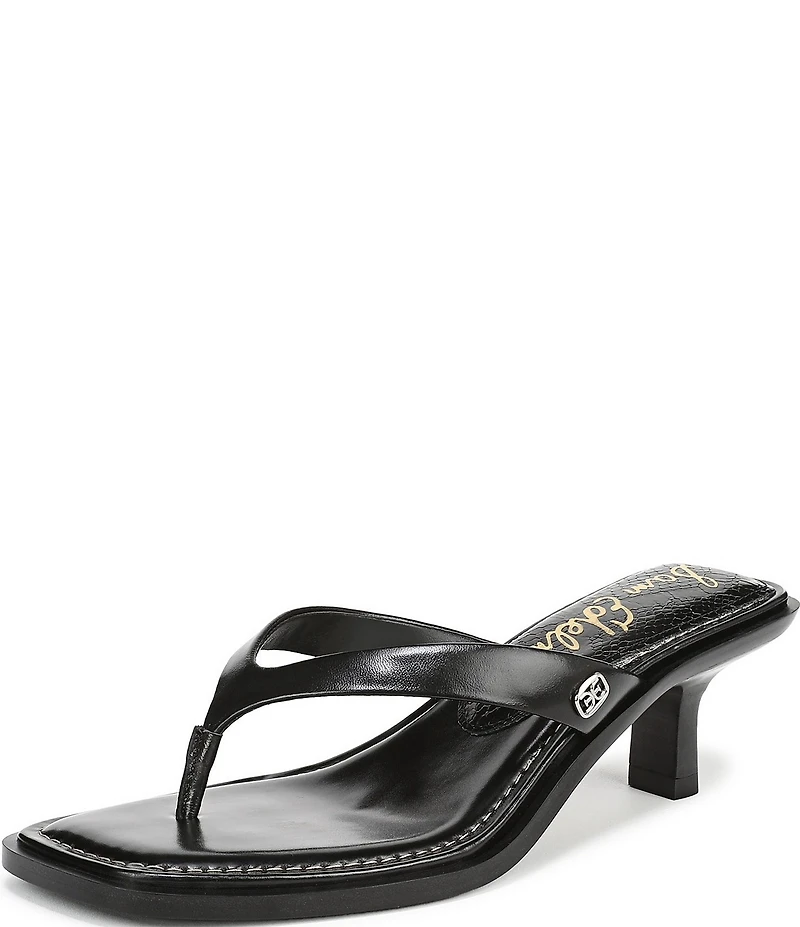 Sam Edelman Dollie Leather Kitten Heel Thong Sandals