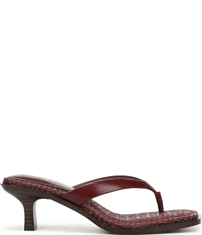 Sam Edelman Dollie Leather Woven Kitten Heel Thong Sandals