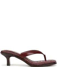 Sam Edelman Dollie Leather Woven Kitten Heel Thong Sandals