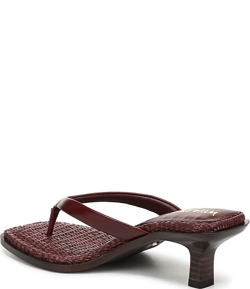 Sam Edelman Dollie Leather Woven Kitten Heel Thong Sandals