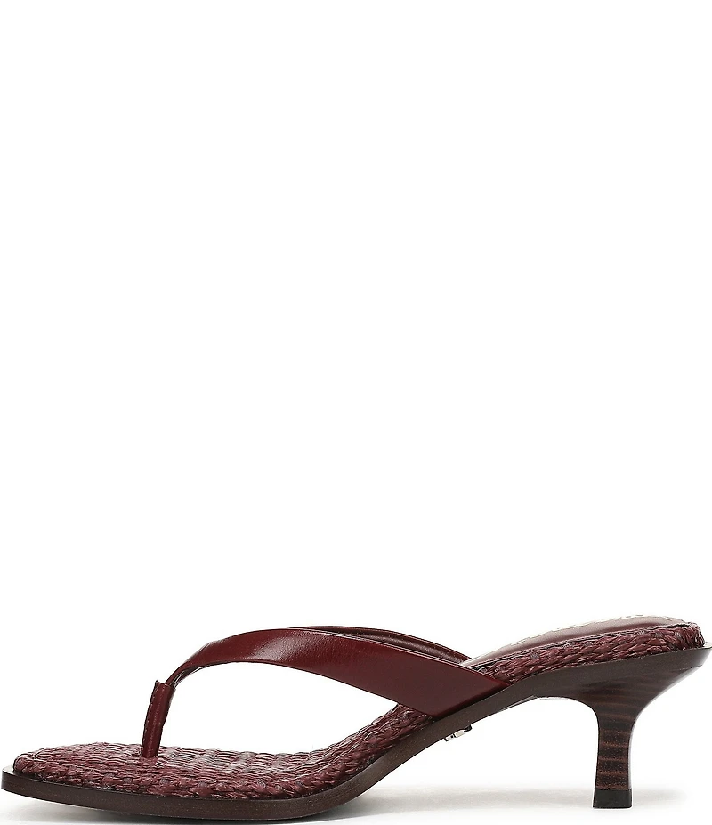 Sam Edelman Dollie Leather Woven Kitten Heel Thong Sandals