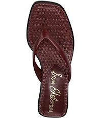 Sam Edelman Dollie Leather Woven Kitten Heel Thong Sandals