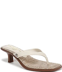 Sam Edelman Dollie Leather Woven Kitten Heel Thong Sandals