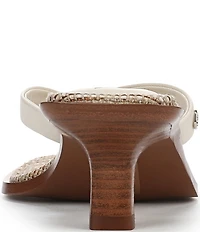 Sam Edelman Dollie Leather Woven Kitten Heel Thong Sandals