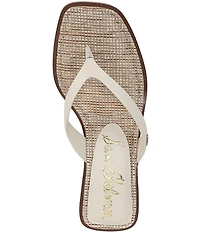 Sam Edelman Dollie Leather Woven Kitten Heel Thong Sandals