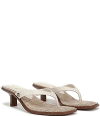 Sam Edelman Dollie Leather Woven Kitten Heel Thong Sandals