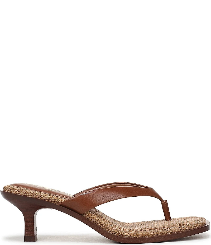 Sam Edelman Dollie Leather Woven Kitten Heel Thong Sandals
