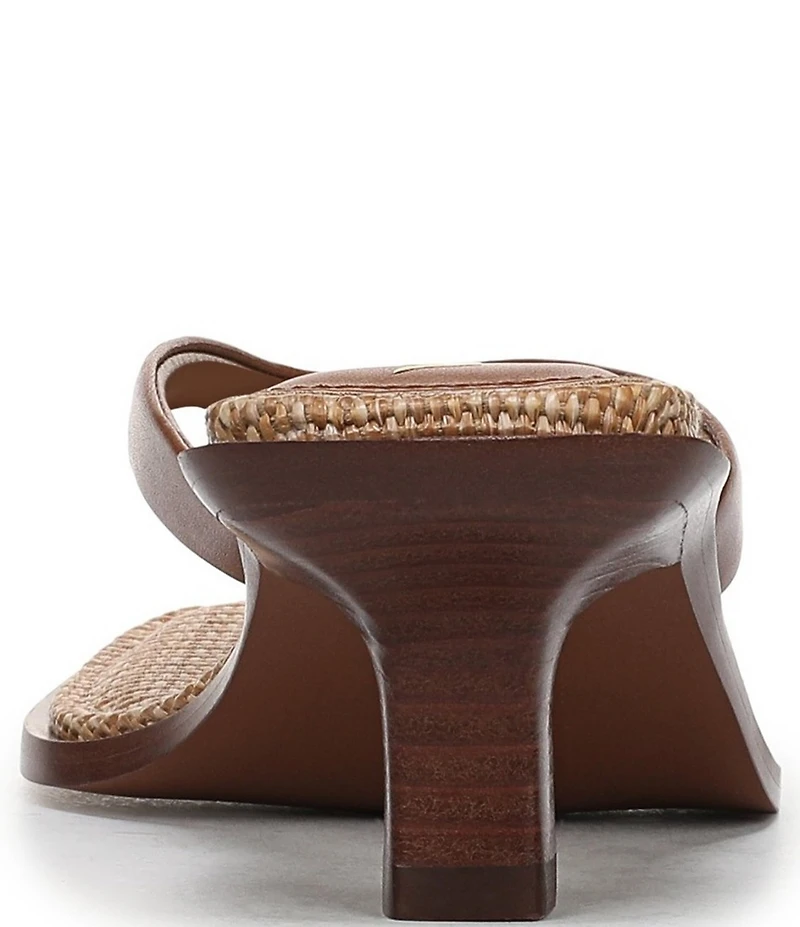 Sam Edelman Dollie Leather Woven Kitten Heel Thong Sandals