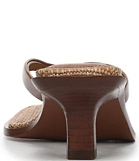 Sam Edelman Dollie Leather Woven Kitten Heel Thong Sandals