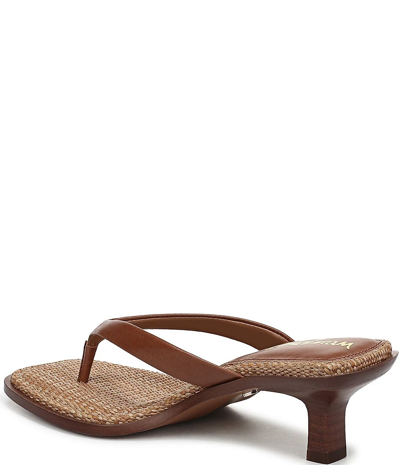 Sam Edelman Dollie Leather Woven Kitten Heel Thong Sandals