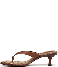 Sam Edelman Dollie Leather Woven Kitten Heel Thong Sandals