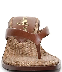 Sam Edelman Dollie Leather Woven Kitten Heel Thong Sandals