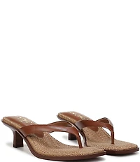 Sam Edelman Dollie Leather Woven Kitten Heel Thong Sandals