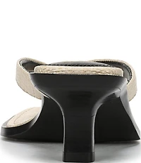 Sam Edelman Dollie Woven Raffia Kitten Heel Thong Sandals