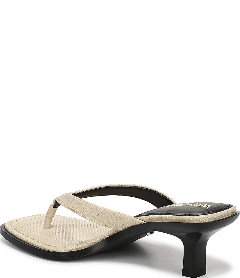 Sam Edelman Dollie Woven Raffia Kitten Heel Thong Sandals
