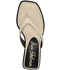 Sam Edelman Dollie Woven Raffia Kitten Heel Thong Sandals