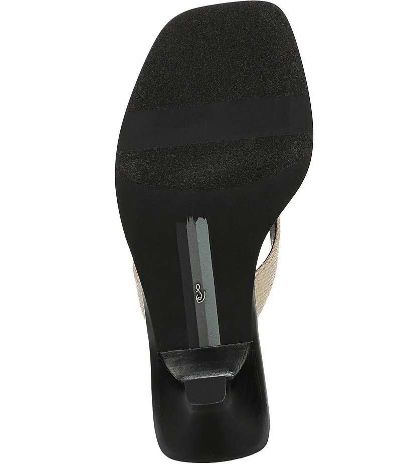 Sam Edelman Dollie Woven Raffia Kitten Heel Thong Sandals