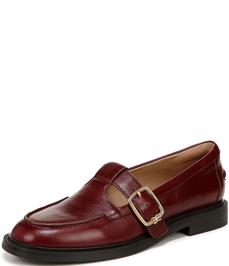 Sam Edelman Elaina Leather T Strap Oversize Buckle Hardware Mary Jane Loafers