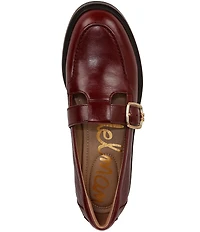 Sam Edelman Elaina Leather T Strap Oversize Buckle Hardware Mary Jane Loafers