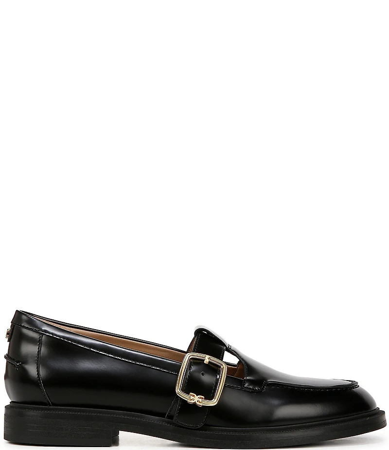 Sam Edelman Elaina Leather T Strap Oversize Buckle Hardware Mary Jane Loafers