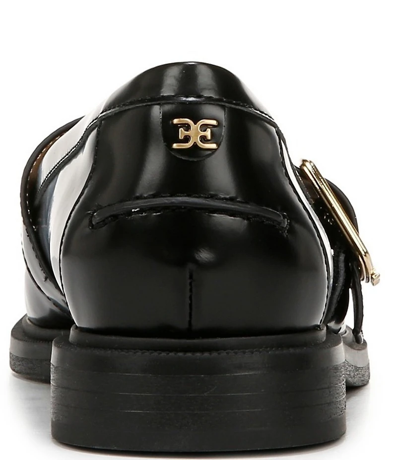 Sam Edelman Elaina Leather T Strap Oversize Buckle Hardware Mary Jane Loafers