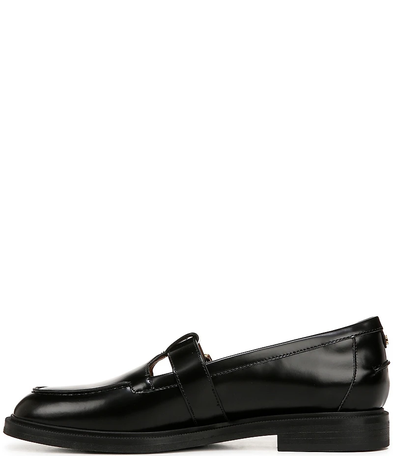Sam Edelman Elaina Leather T Strap Oversize Buckle Hardware Mary Jane Loafers
