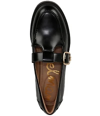 Sam Edelman Elaina Leather T Strap Oversize Buckle Hardware Mary Jane Loafers