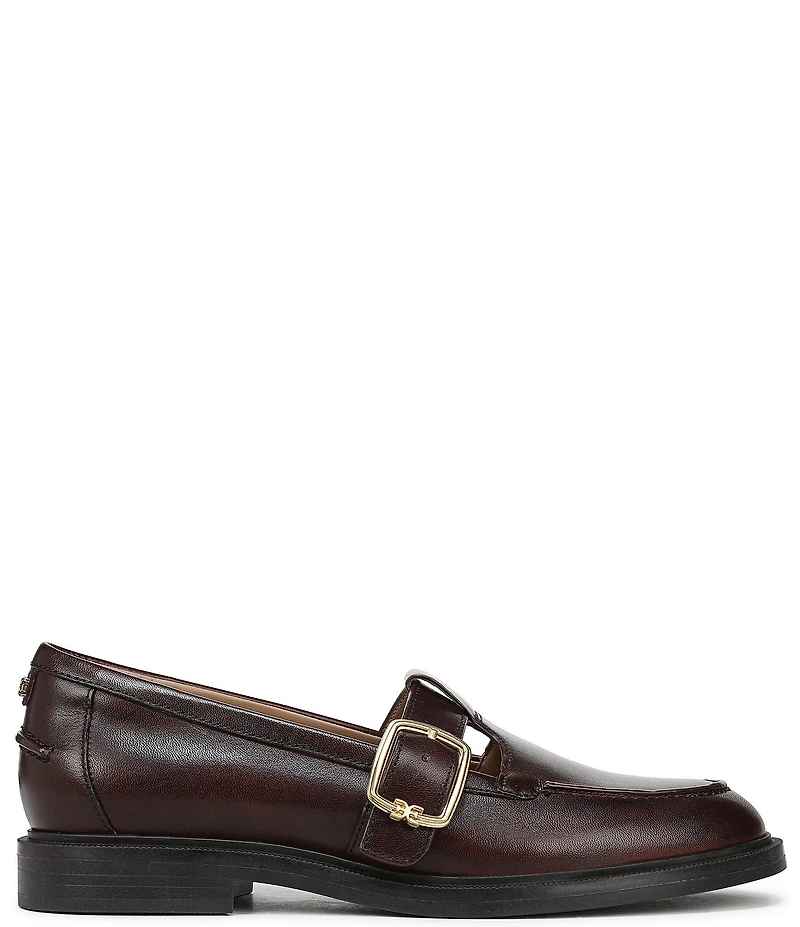 Sam Edelman Elaina Leather T Strap Oversize Buckle Hardware Mary Jane Loafers
