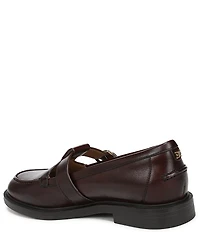 Sam Edelman Elaina Leather T Strap Oversize Buckle Hardware Mary Jane Loafers