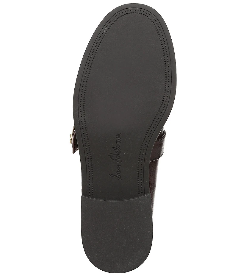 Sam Edelman Elaina Leather T Strap Oversize Buckle Hardware Mary Jane Loafers