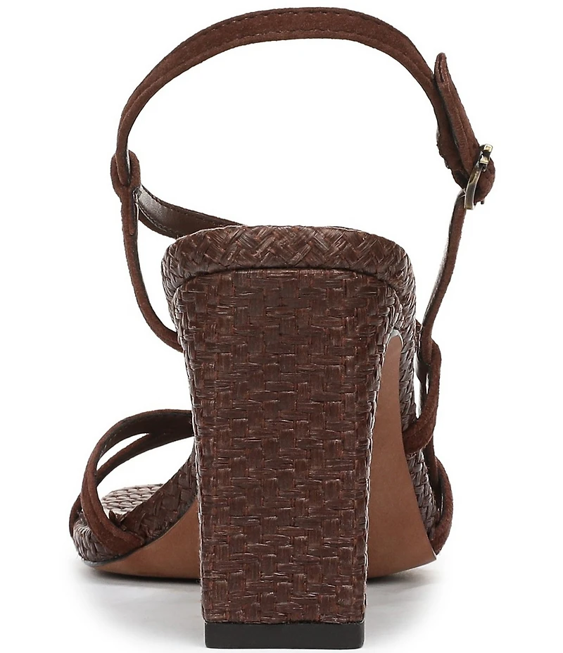 Sam Edelman Elissa Suede and Raffia Strappy Dress Sandals