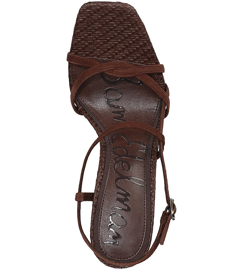 Sam Edelman Elissa Suede and Raffia Strappy Dress Sandals