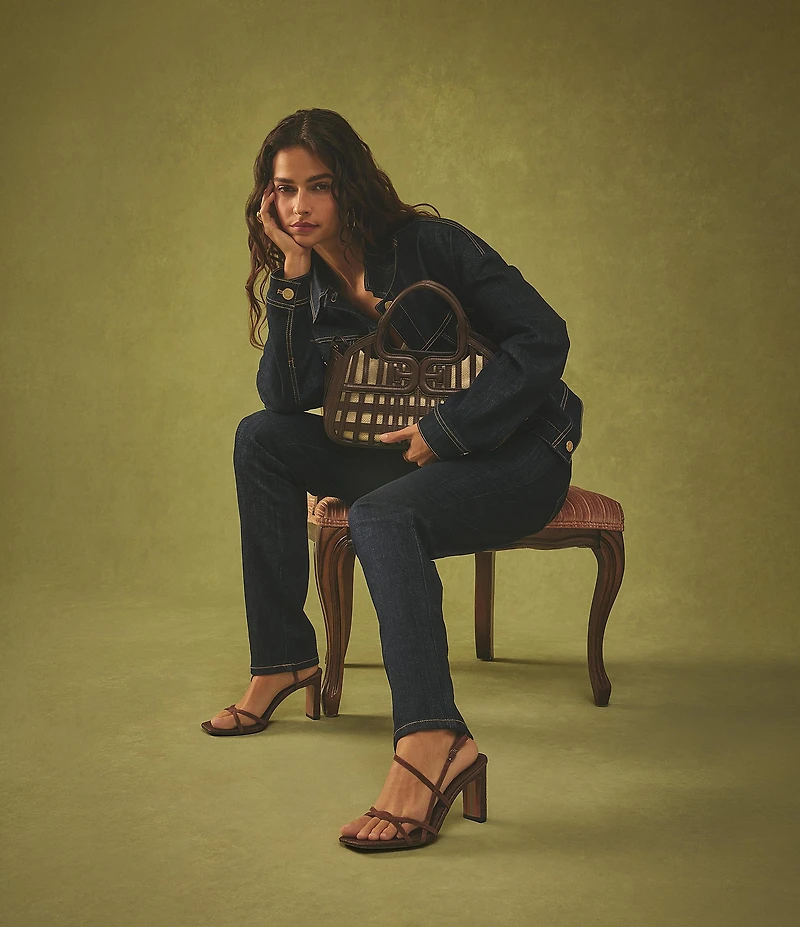 Sam Edelman Elissa Suede and Raffia Strappy Dress Sandals