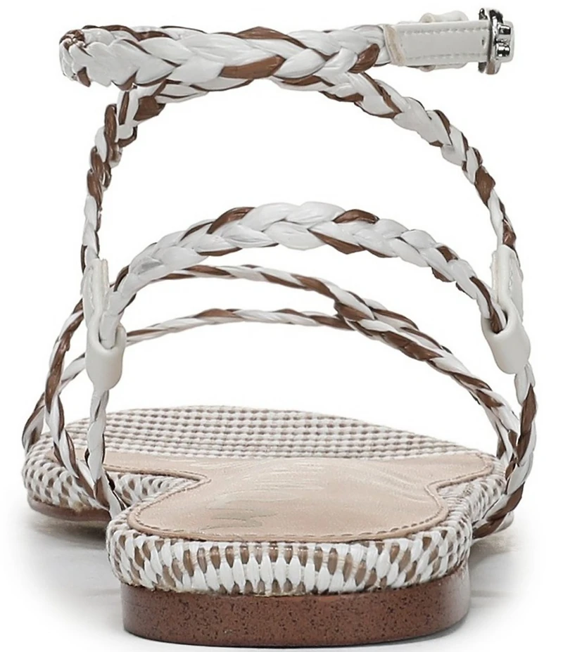 Sam Edelman Ellina Braided Raffia Patterned Strappy Flat Sandals