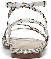 Sam Edelman Ellina Braided Raffia Patterned Strappy Flat Sandals