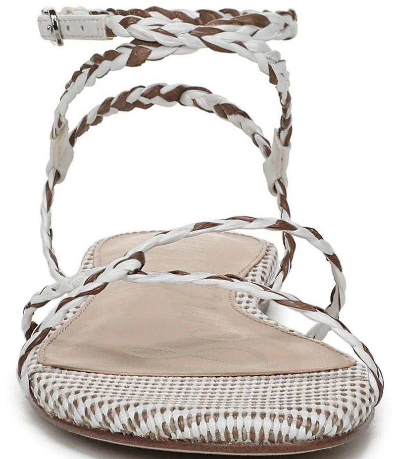 Sam Edelman Ellina Braided Raffia Patterned Strappy Flat Sandals