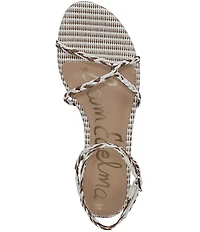 Sam Edelman Ellina Braided Raffia Patterned Strappy Flat Sandals