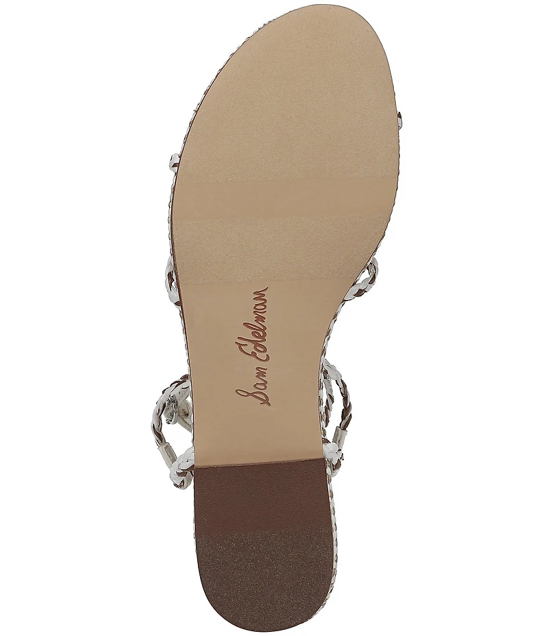 Sam Edelman Ellina Braided Raffia Patterned Strappy Flat Sandals