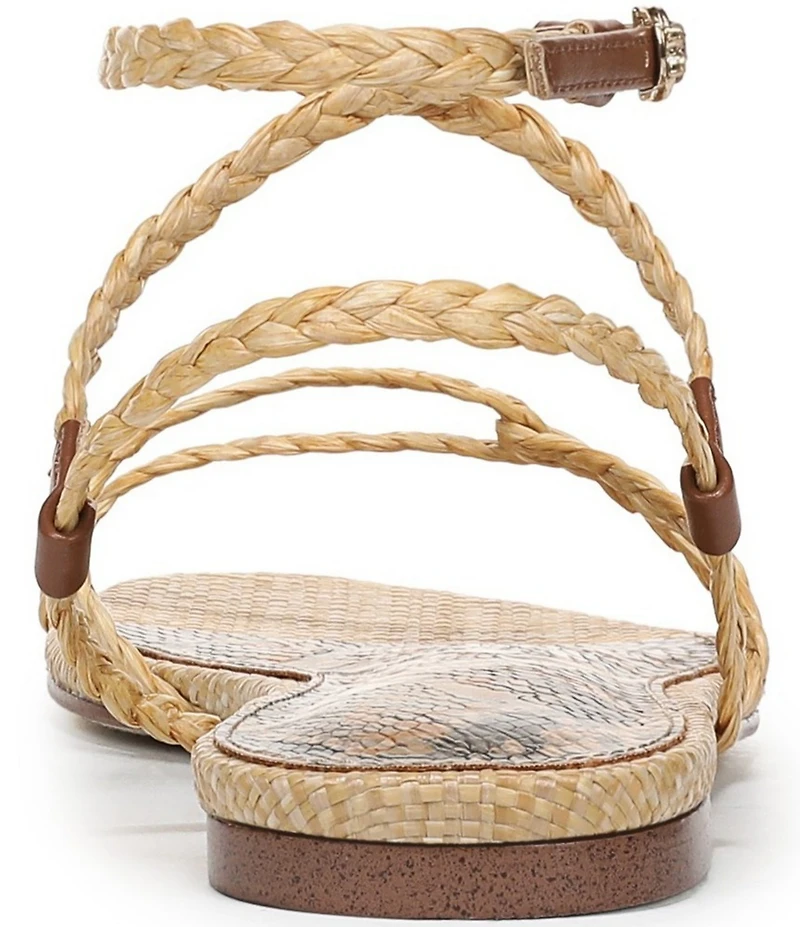 Sam Edelman Ellina Braided Raffia Strappy Flat Sandals