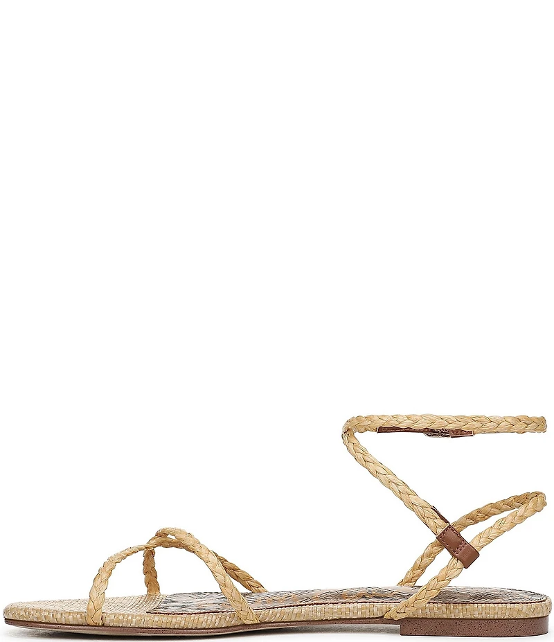 Sam Edelman Ellina Braided Raffia Strappy Flat Sandals