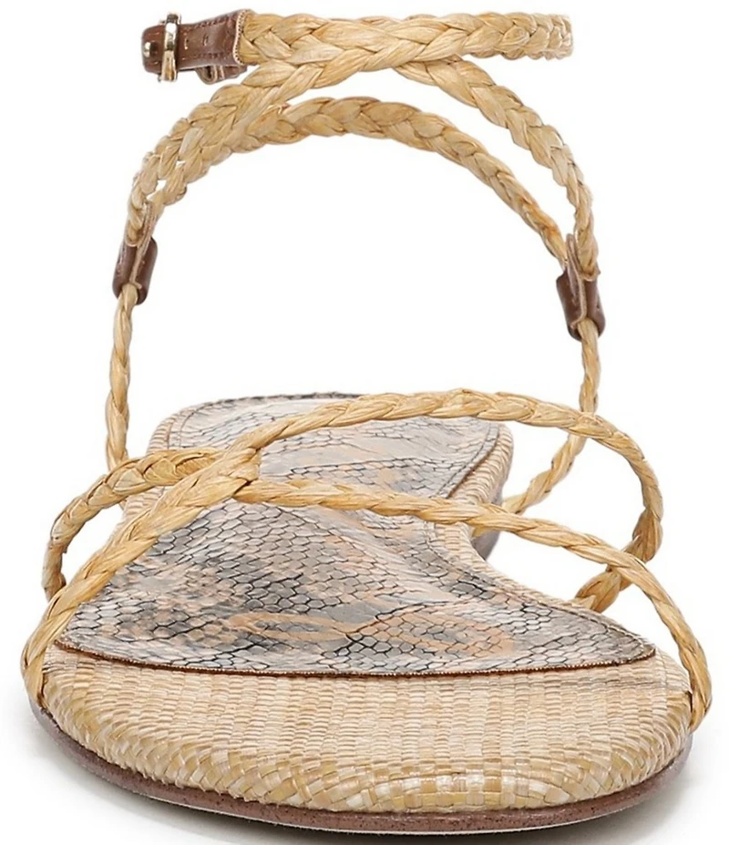 Sam Edelman Ellina Braided Raffia Strappy Flat Sandals