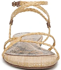 Sam Edelman Ellina Braided Raffia Strappy Flat Sandals