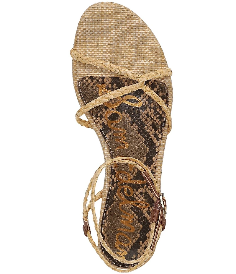 Sam Edelman Ellina Braided Raffia Strappy Flat Sandals