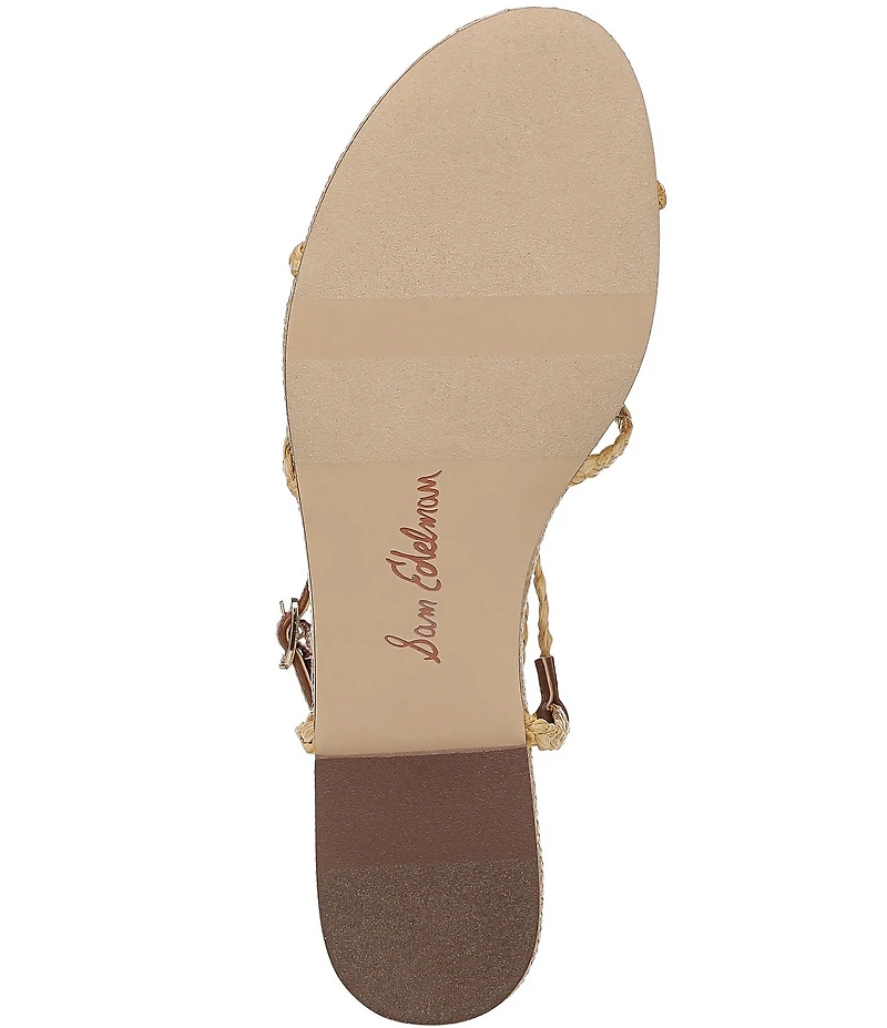Sam Edelman Ellina Braided Raffia Strappy Flat Sandals