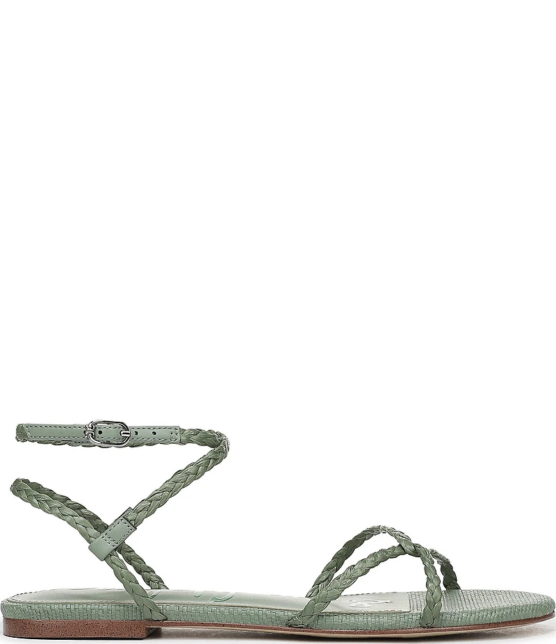 Sam Edelman Ellina Braided Raffia Strappy Flat Sandals