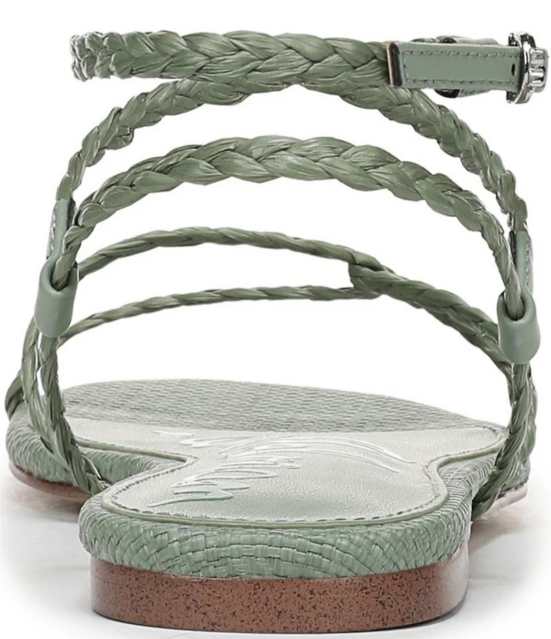 Sam Edelman Ellina Braided Raffia Strappy Flat Sandals