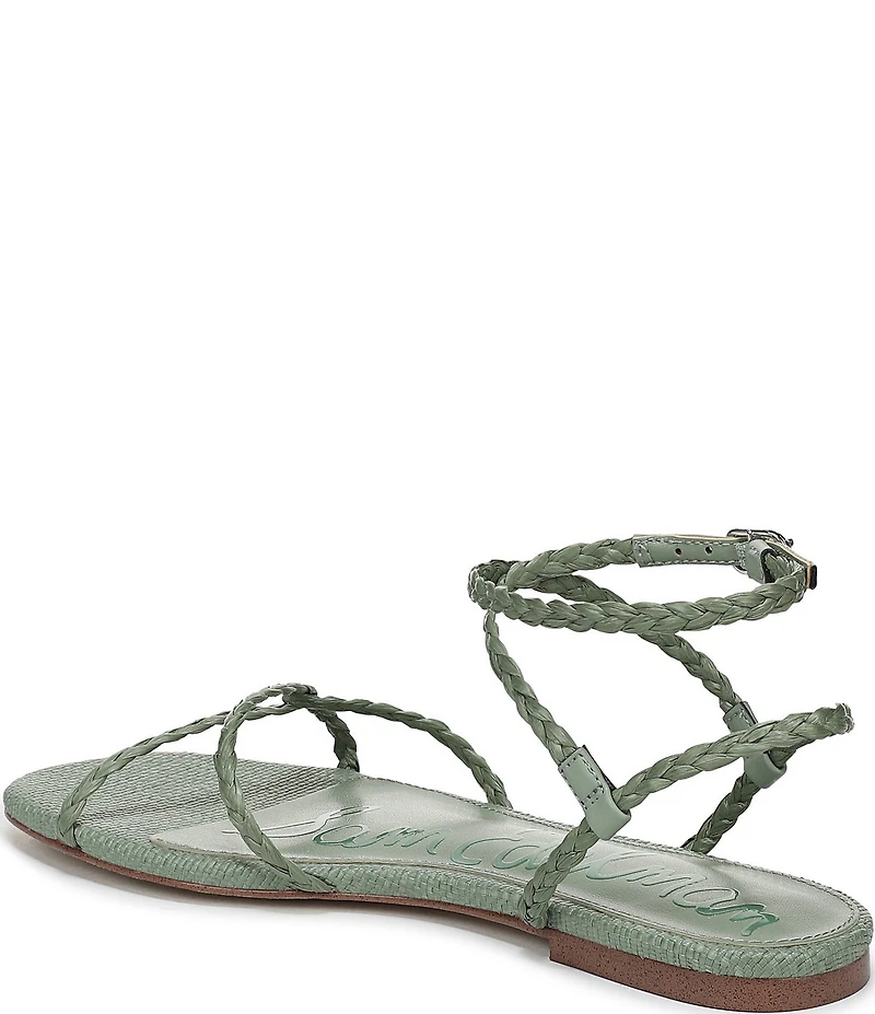 Sam Edelman Ellina Braided Raffia Strappy Flat Sandals