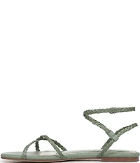 Sam Edelman Ellina Braided Raffia Strappy Flat Sandals