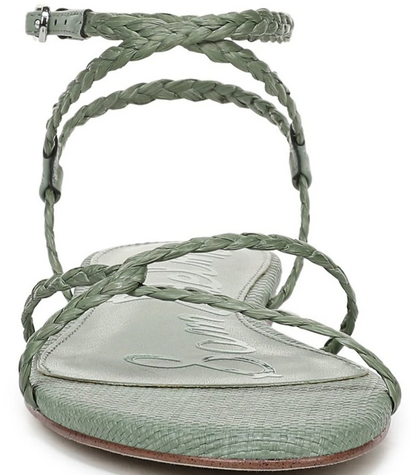 Sam Edelman Ellina Braided Raffia Strappy Flat Sandals